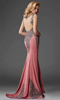 Clarisse - M6419 Intricate Embellished Lace Sheath Gown