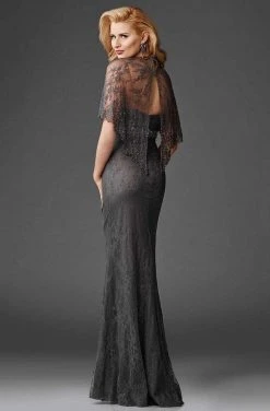 Clarisse - M6435 Flutter Sleeve Lace Shrug Sweetheart Evening Gown