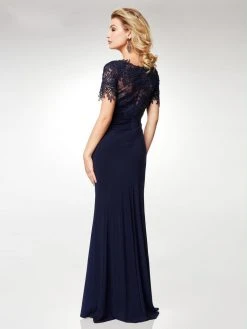 Clarisse - M6517 Lace Illusion Bateau Chiffon Trumpet Dress