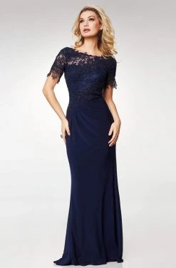 Clarisse - M6517 Lace Illusion Bateau Chiffon Trumpet Dress