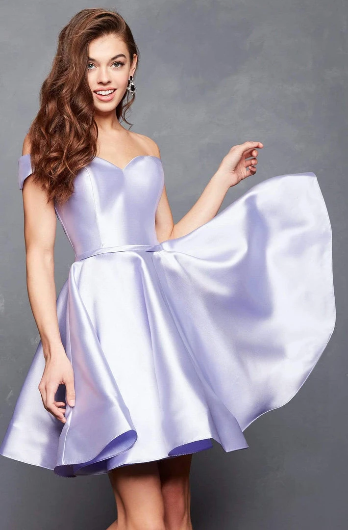 Clarisse - S3442 Bare Off Shoulder A Line Cocktail Dress 5 Clarisse - S3442 Bare Off Shoulder A Line Cocktail Dress