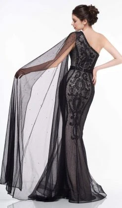 Colors Dress - 2058 Embellished One Shoulder Trumpet Dress