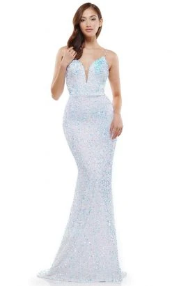 Colors Dress - 2459 Sequin Plunging Sweetheart Mermaid Dress