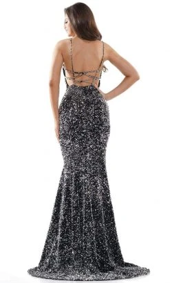 Colors Dress - 2459 Sequin Plunging Sweetheart Mermaid Dress