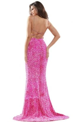 Colors Dress - 2459 Sequin Plunging Sweetheart Mermaid Dress