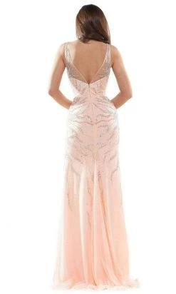 Colors Dress - 2651 Beaded Mesh High Slit Gown