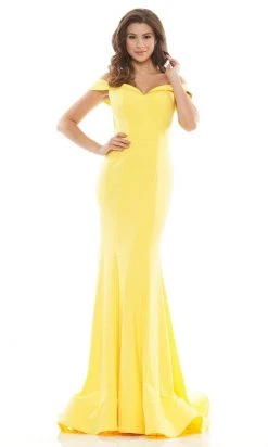 Colors Dress - 2709 Off Shoulder Draped Mermaid Gown