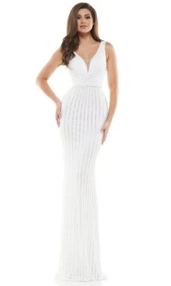 Colors Dress - G1042 Long Stripe Sequin Gown 21 Colors Dress - G1042 Long Stripe Sequin Gown
