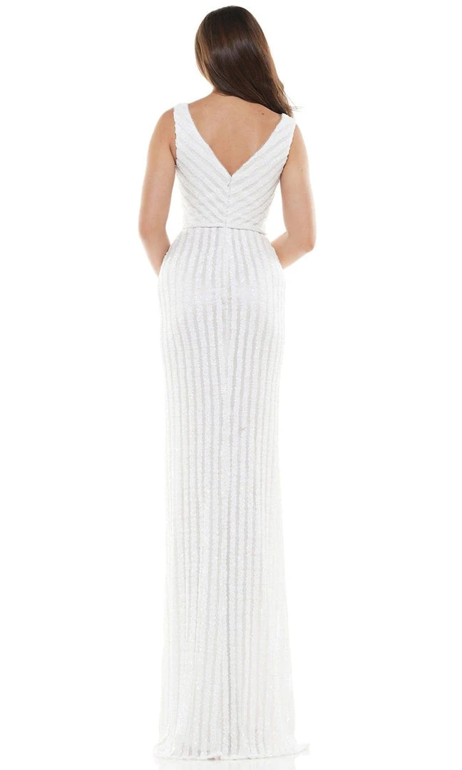 Colors Dress - G1042 Long Stripe Sequin Gown 12 Colors Dress - G1042 Long Stripe Sequin Gown