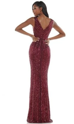 Colors Dress - G1042 Long Stripe Sequin Gown 18 Colors Dress - G1042 Long Stripe Sequin Gown