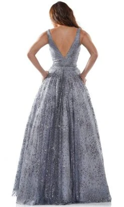 Colors Dress - G942 V-Neck Glittering Ballgown