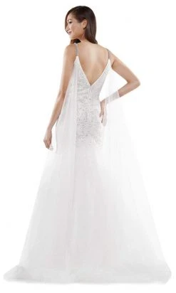 Colors Dress - G962 Shoulder Cape Mermaid Gown