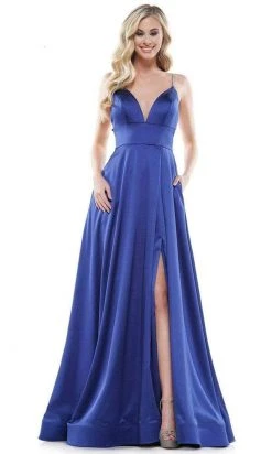 Colors Dress - G968 Strappy Satin A-Line Gown