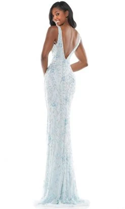 Colors Dress - K102 V-Neck Beaded Embellished Dress