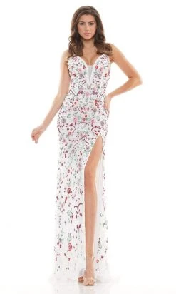 Colors Dress - K117 Multicolor Floral Sequined Dress