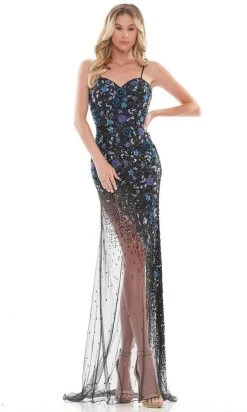 Colors Dress K121 - Fully Sequined Sweetheart Long Gown
