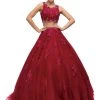 Dancing Queen - 1155 Two-Piece Sequined Floral Quinceanera Gown