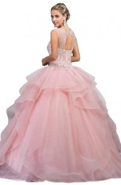 Dancing Queen - 1198 Cap Sleeve Jeweled Embroidery Ballgown