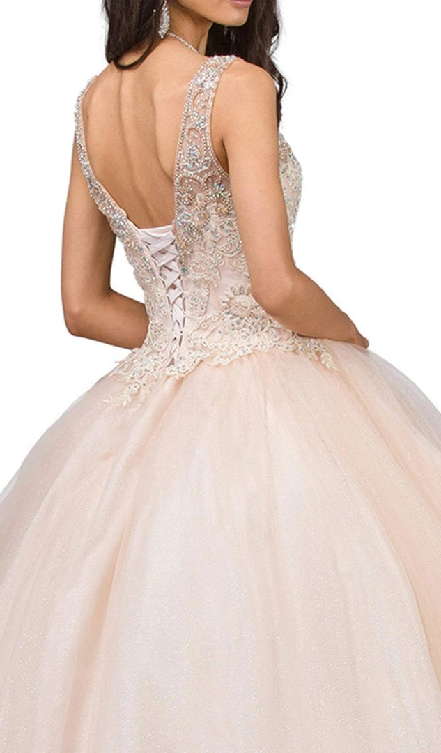 Dancing Queen - 1201 Sleeveless Embellished V-neck Quinceanera Ballgown 6 Dancing Queen - 1201 Sleeveless Embellished V-neck Quinceanera Ballgown