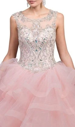 Dancing Queen - 1214 Crystal Embellished Ruffled Quinceanera Gown