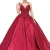 Dancing Queen - 1339 Beaded Floral Appliqued Sleek Ballgown
