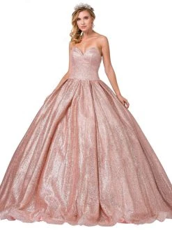 Dancing Queen - 1341 Strapless Sweetheart Bodice Glitter Ballgown 8 Dancing Queen - 1341 Strapless Sweetheart Bodice Glitter Ballgown