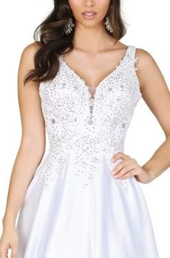 Dancing Queen - 139 Embellished Plunging V-Neck Wedding Gown