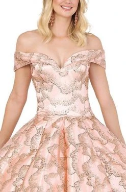 Dancing Queen - 1450 Folded Off-Shoulder Quinceanera Gown