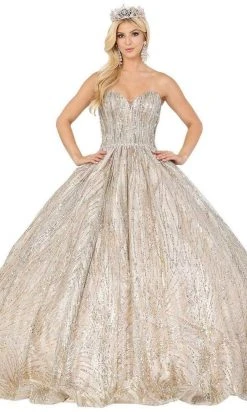 Dancing Queen - 1453 Embellished Strapless Sweetheart Ballgown
