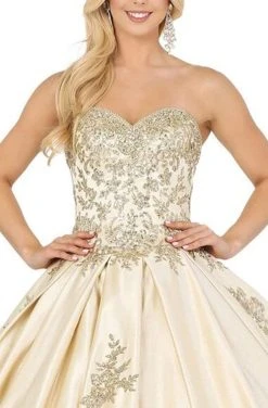 Dancing Queen - 1516 Strapless Embellished Sweetheart Ballgown