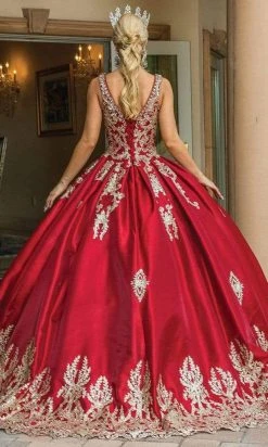Dancing Queen - 1551 Beaded Lace Applique Embellished Ballgown
