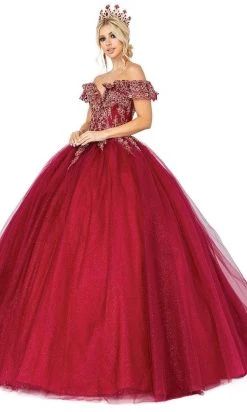 Dancing Queen - 1564 Lace Applique Off Shoulder Ballgown