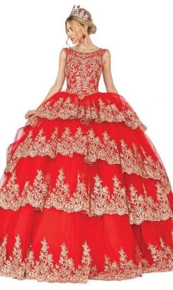 Dancing Queen - 1565 Lace Appliqued Multi-Tiered Ballgown