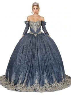 Dancing Queen - 1568 Beaded Long Sleeve Ballgown