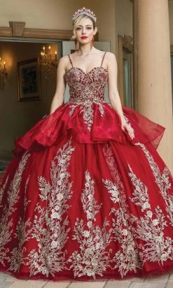 Dancing Queen - 1590 Spaghetti Strap Applique Ballgown