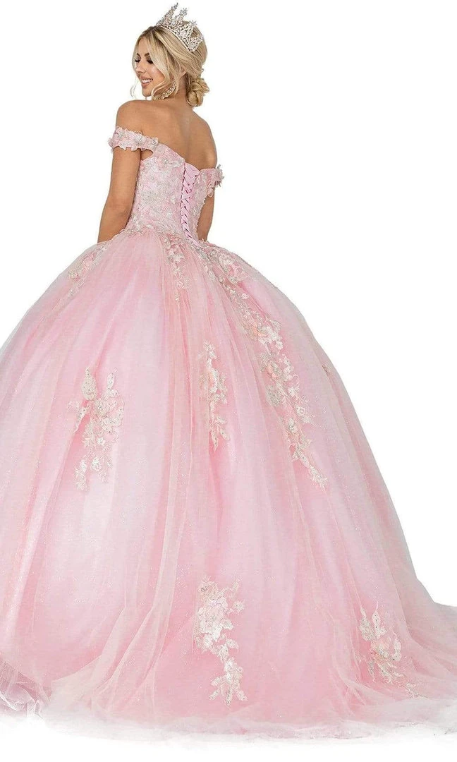 Dancing Queen - 1592 Floral Off Shoulder Ballgown 4 Dancing Queen - 1592 Floral Off Shoulder Ballgown