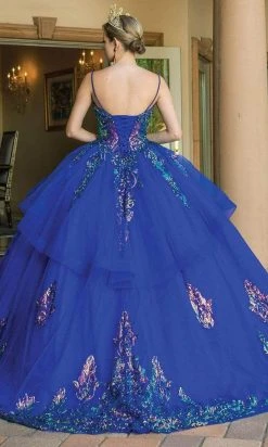Dancing Queen - 1601 Sequin Ornate Peplum Ballgown