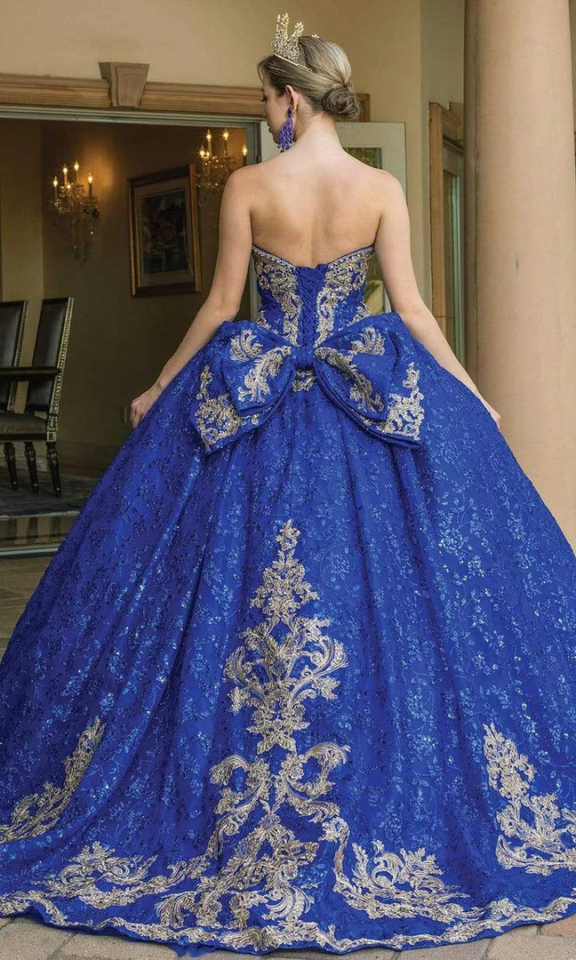 Dancing Queen - 1650 Strapless Royalty Motif Ballgown 4 Dancing Queen - 1650 Strapless Royalty Motif Ballgown
