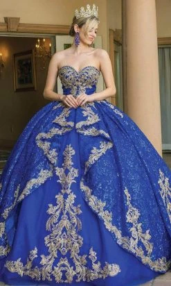 Dancing Queen - 1650 Strapless Royalty Motif Ballgown