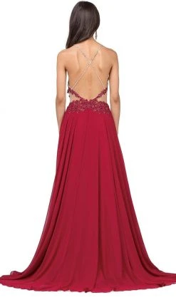 Dancing Queen - 2015 Lace Embellished Illusion Bodice Chiffon Gown 11 Dancing Queen - 2015 Lace Embellished Illusion Bodice Chiffon Gown