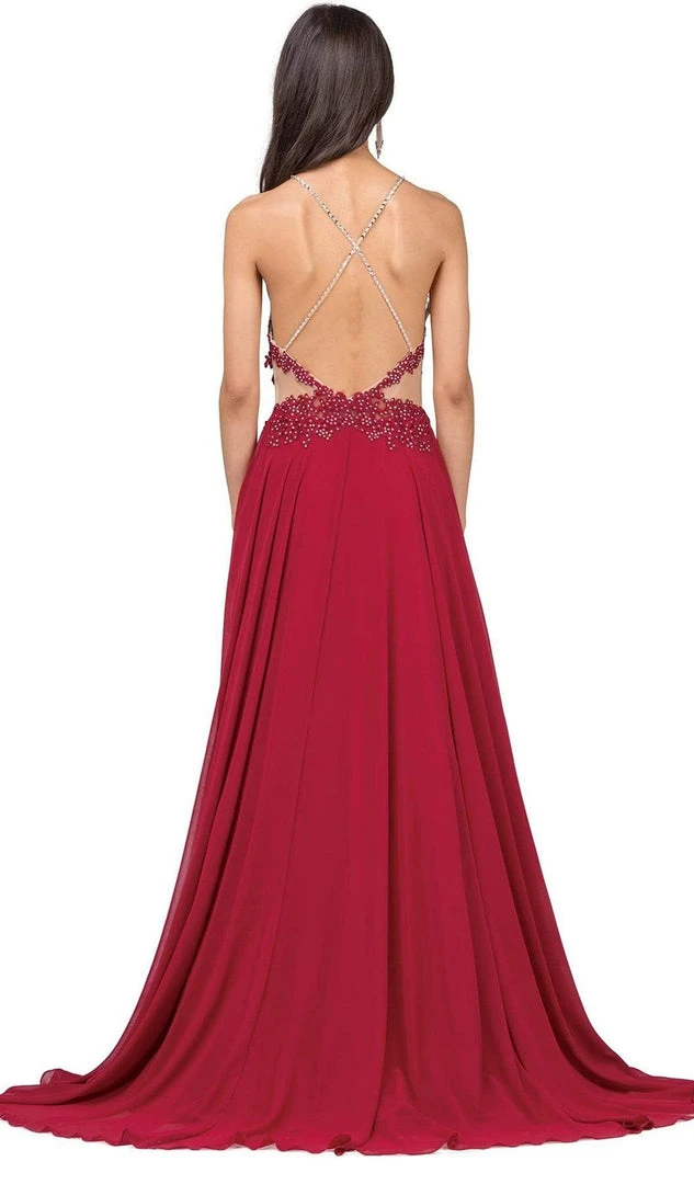 Dancing Queen - 2015 Lace Embellished Illusion Bodice Chiffon Gown 6 Dancing Queen - 2015 Lace Embellished Illusion Bodice Chiffon Gown