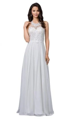 Dancing Queen - 2017 Beaded Lace Halter Prom Dress With Open Back