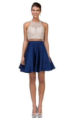 Dancing Queen - 2027A Two Piece Embellished Homecoming Dress