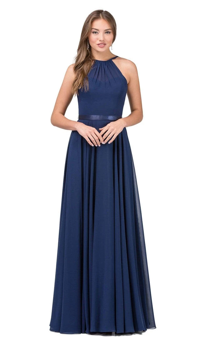 Dancing Queen - 2176 Illusion High Halter Chiffon A-Line Prom Gown 12 Dancing Queen - 2176 Illusion High Halter Chiffon A-Line Prom Gown
