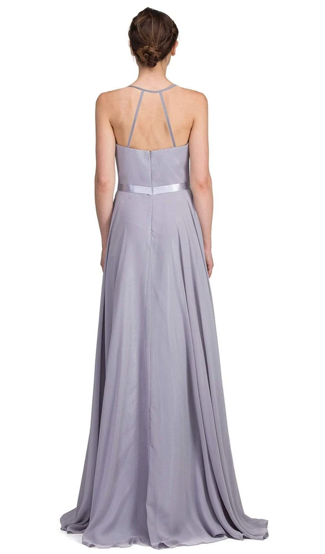 Dancing Queen - 2176 Illusion High Halter Chiffon A-Line Prom Gown 4 Dancing Queen - 2176 Illusion High Halter Chiffon A-Line Prom Gown