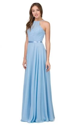 Dancing Queen - 2176 Illusion High Halter Chiffon A-Line Prom Gown 19 Dancing Queen - 2176 Illusion High Halter Chiffon A-Line Prom Gown