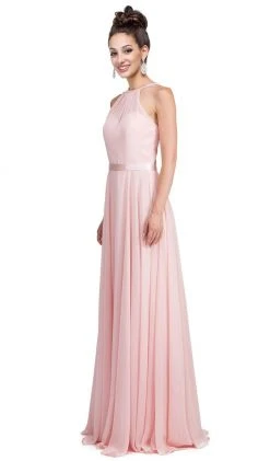 Dancing Queen - 2176 Illusion High Halter Chiffon A-Line Prom Gown 17 Dancing Queen - 2176 Illusion High Halter Chiffon A-Line Prom Gown