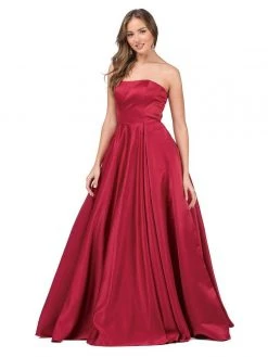Dancing Queen - 2211 Strapless Straight-Across Pleated Prom Ballgown