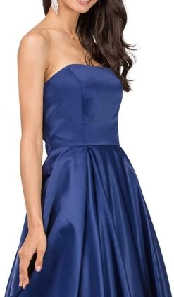 Dancing Queen - 2211 Strapless Straight-Across Pleated Prom Ballgown