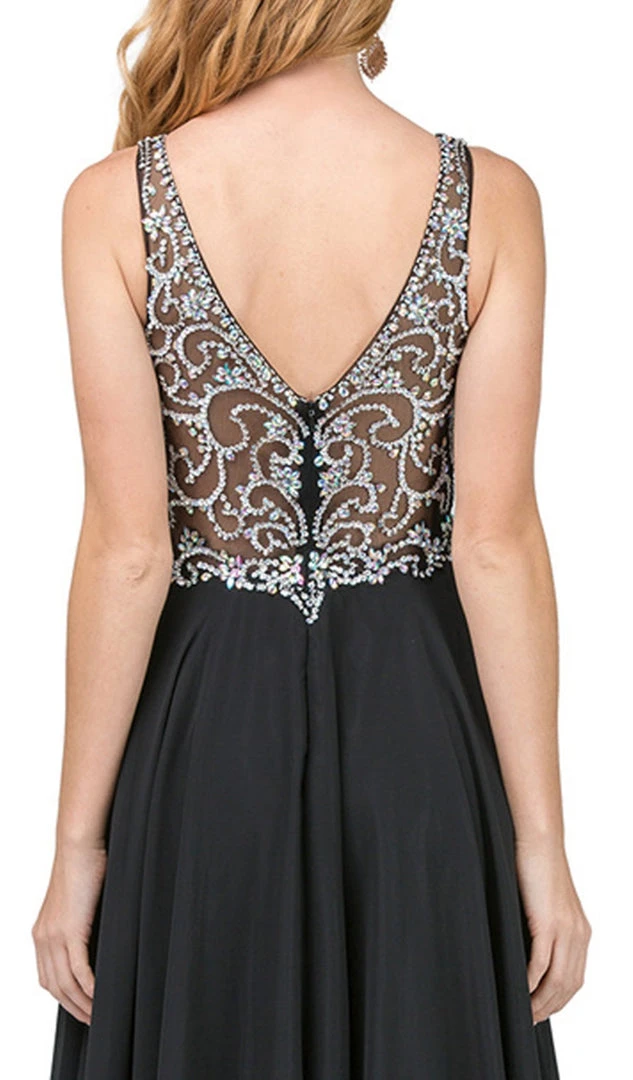 Dancing Queen - 2216 Bejeweled V-neck A-line Prom Dress 6 Dancing Queen - 2216 Bejeweled V-neck A-line Prom Dress